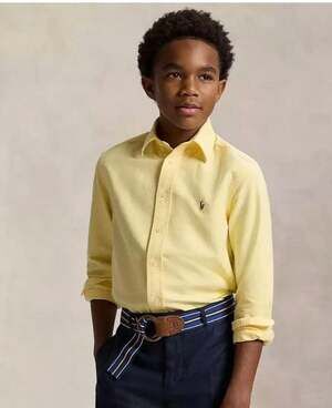 Polo Ralph Lauren Boys Yellow Cotton Oxford Button-Down Shirt Size M (10-12)